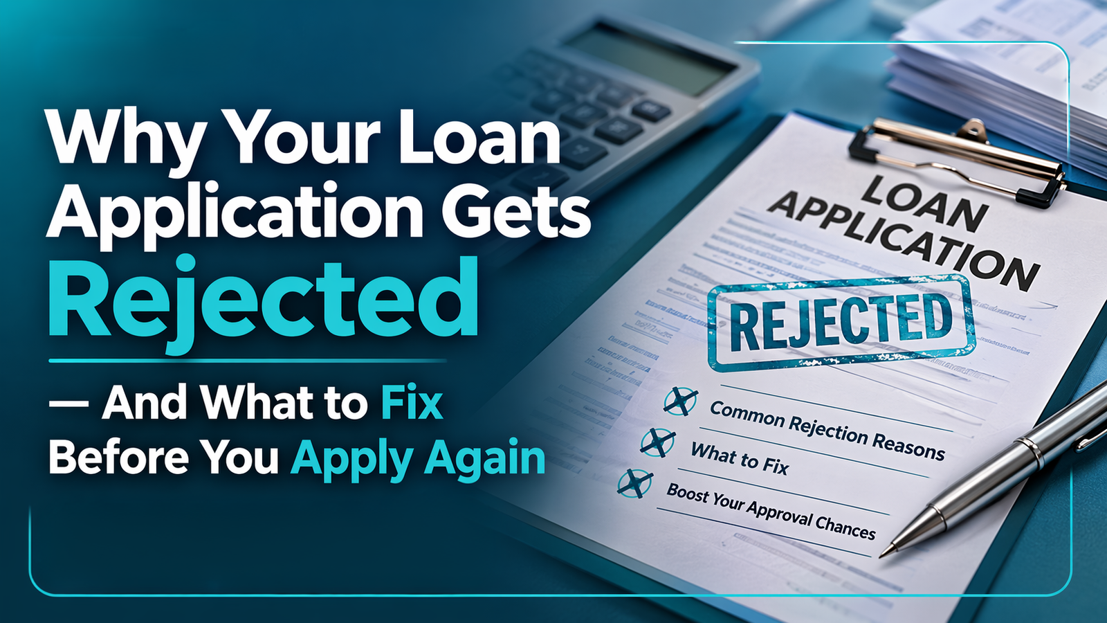 Why Your Loan Application Gets Rejected — And What to Fix Before You Apply Again
